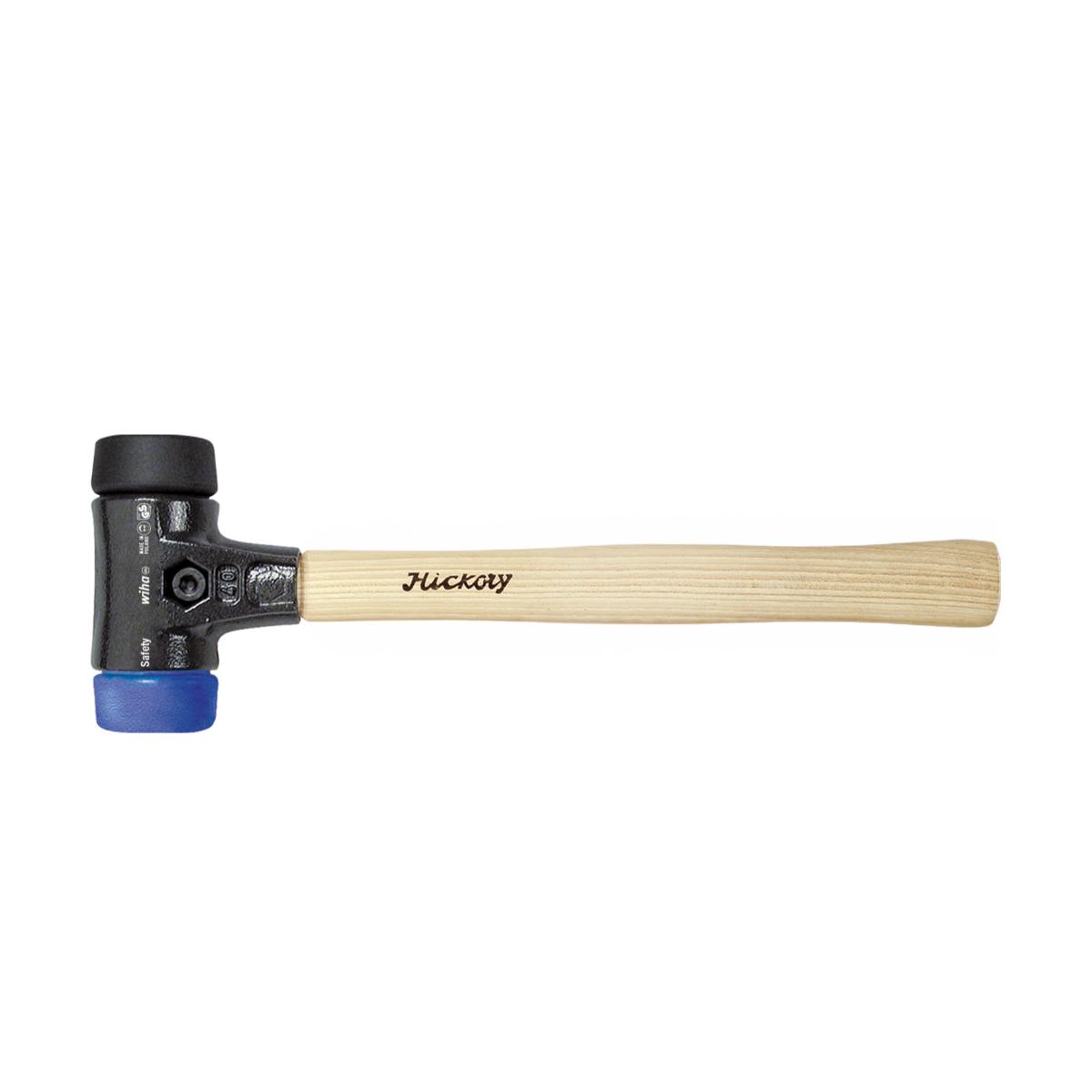 Wiha Schonhammer Safety weich/mittelweich mit Hickory-Holzstiel, Rund-Schlagkopf