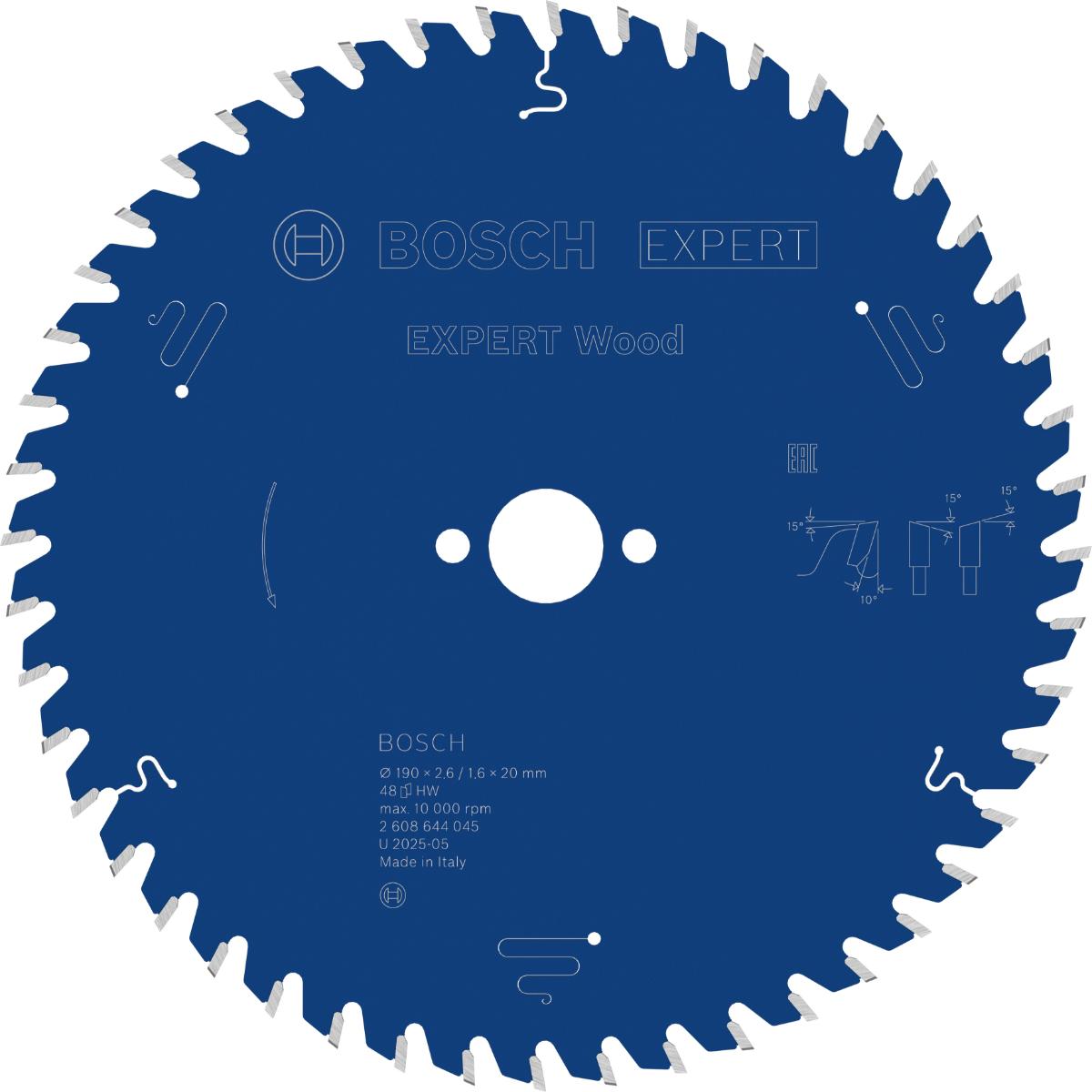 Bosch Kreissägeblatt Expert for Wood ø 190 mm, Bohrung 20 mm