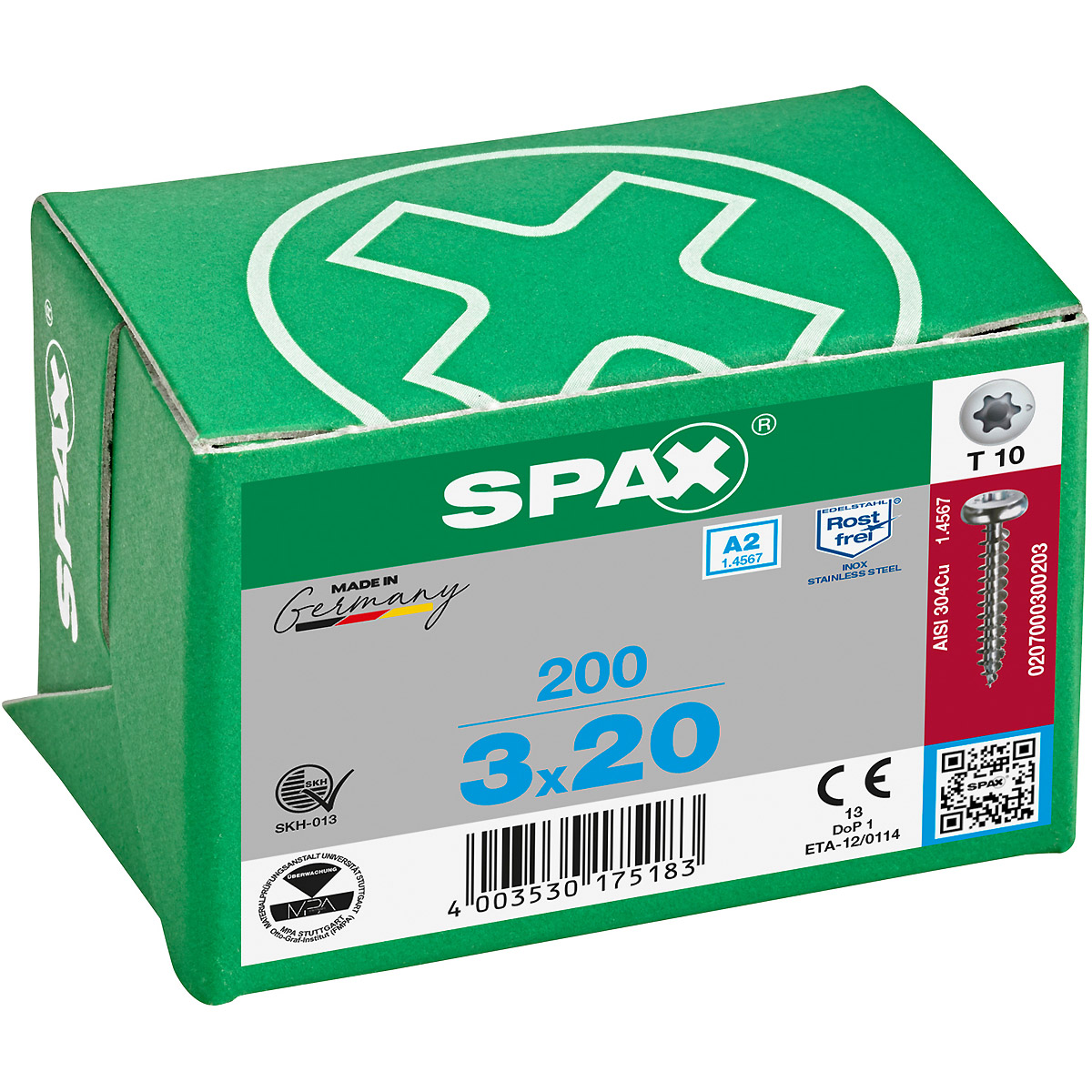 SPAX-S A2 Halbrundkopf T-Star Plus T10 Vollgewinde, 200 Stück