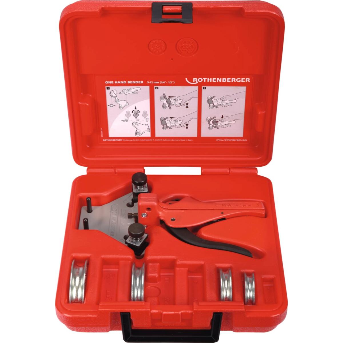 Rothenberger Manuelles Biegegerä TUBE BENDER Set, 1/4 - 5/16 - 3/8 - 1/2 Zoll