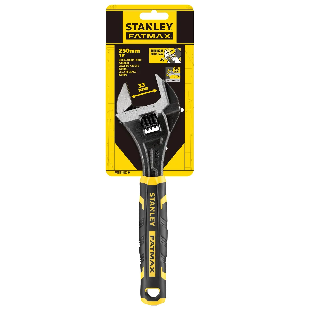 STANLEY FATMAX Rollgabelschlüssel mit Schnelleinstellung, Spannbereich 33 mm, Länge 250 mm