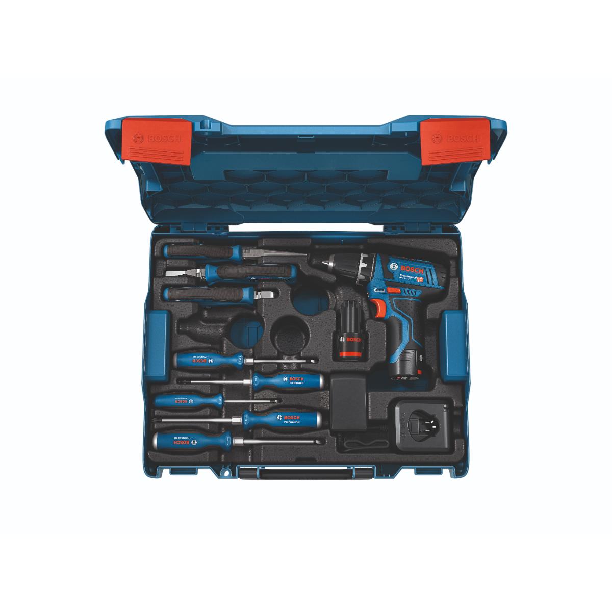 Bosch Combo Kit GSR 12V-15 Professional und Handwerkzeuge Bosch Combo Kit GSR 12V-15 Professional und Handwerkzeuge