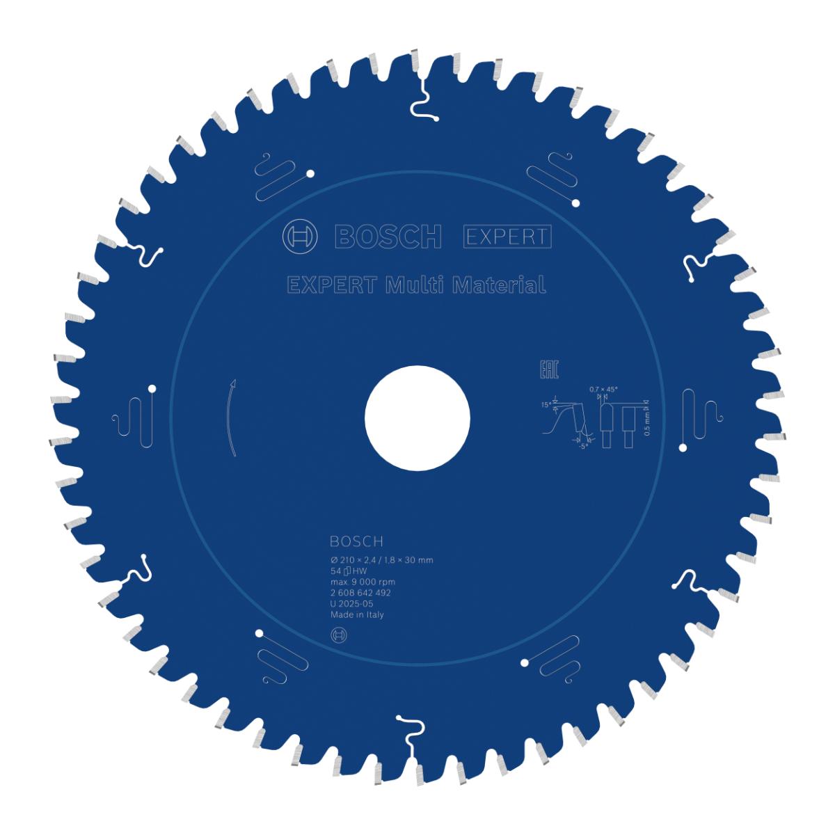 Bosch Kreissägeblatt Expert for Multi Material, 210 x 30 x 2,4 mm, 54