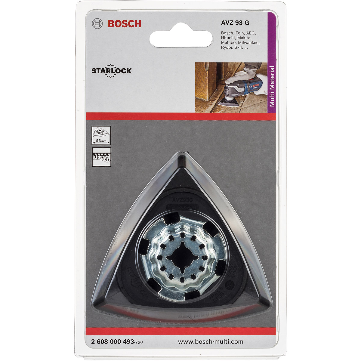 Bosch Schleifplatte Starlock AVI 93 G, 93 mm