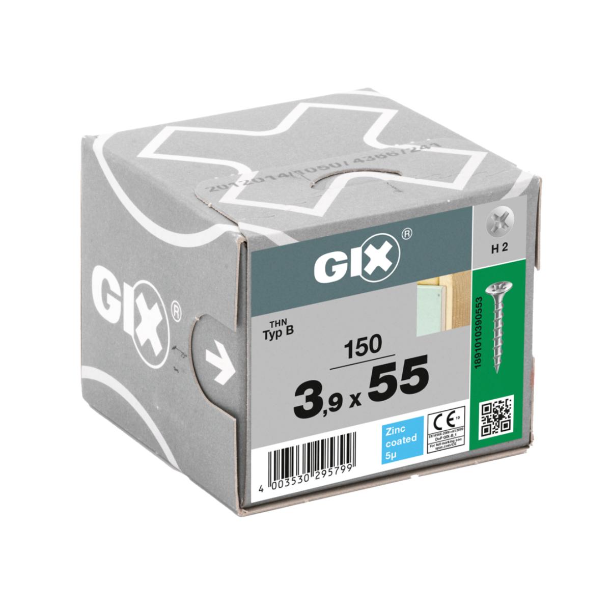 SPAX GIX-B Trockenbauschraube für Holz verzinkt 3,9 x 55 mm, 150 Stück
