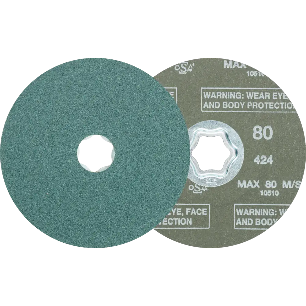 PFERD TOOLS COMBICLICK Zirkon Fiberscheibe für hohen Abtrag auf Stahl
