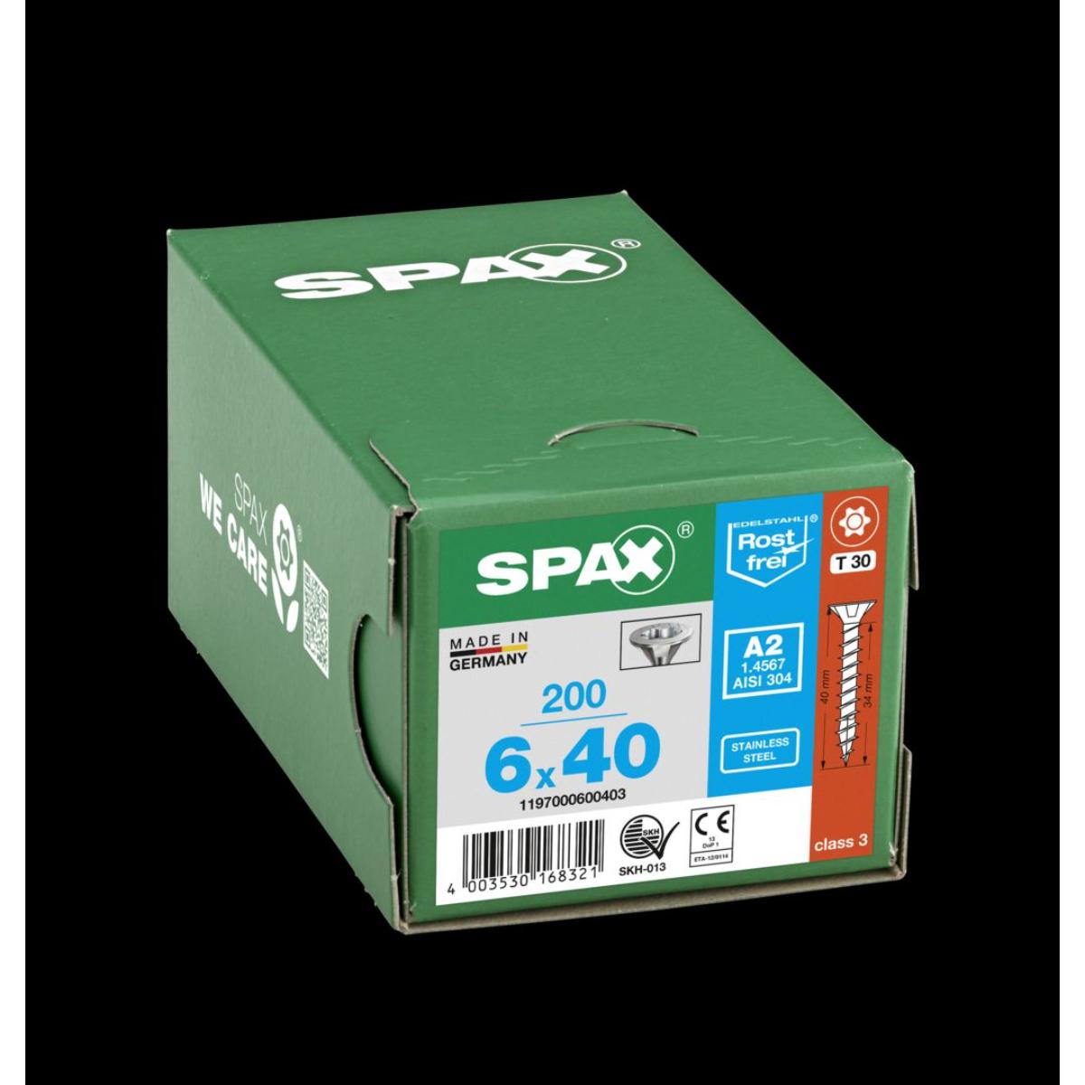 SPAX A2 Senkmultikopf T-Star Plus T30 Vollgewinde, 200 Stück
