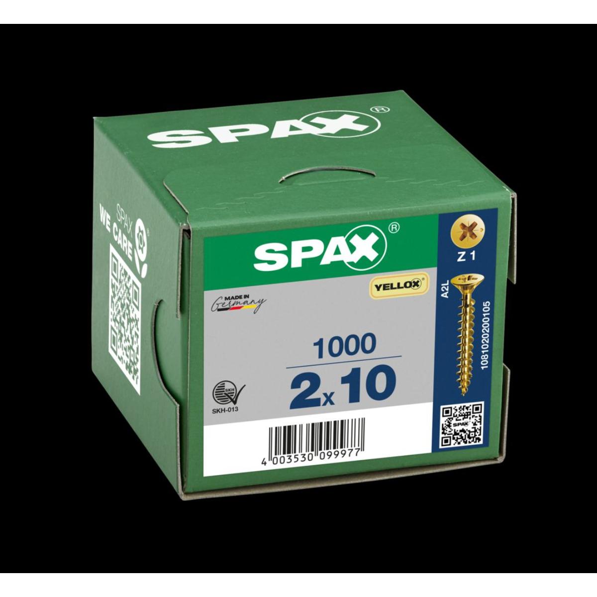 SPAX-S Senkkopf Kreuzschlitz Z1 Vollgewinde YELLOX, 1000 Stück