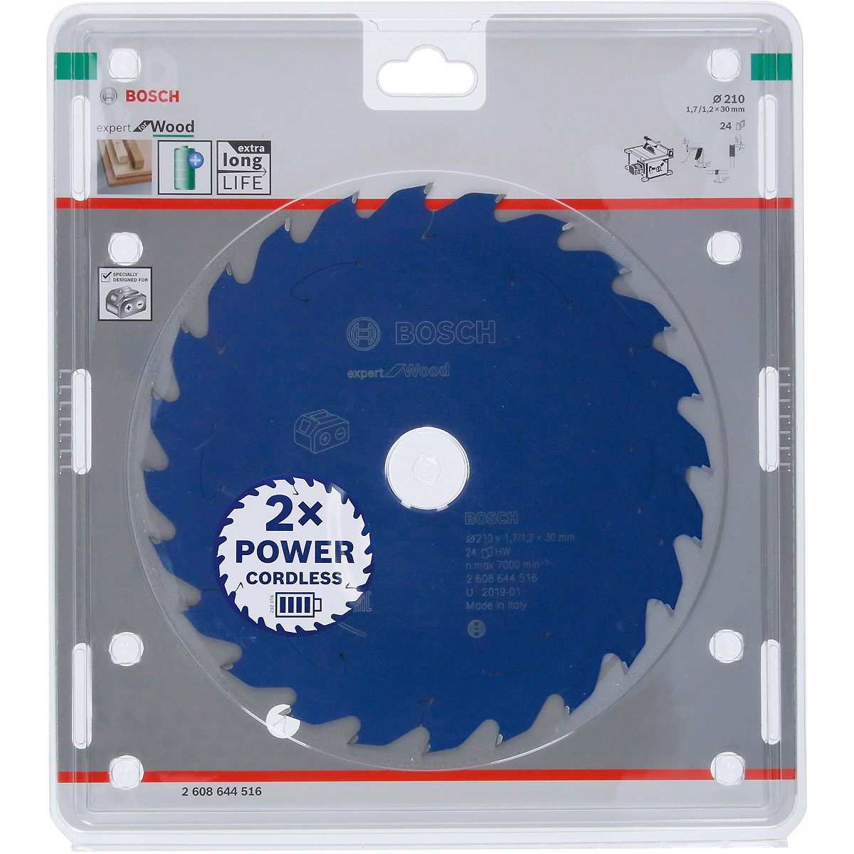 Bosch Akku-Kreissägeblatt Expert for Wood ø 210 mm