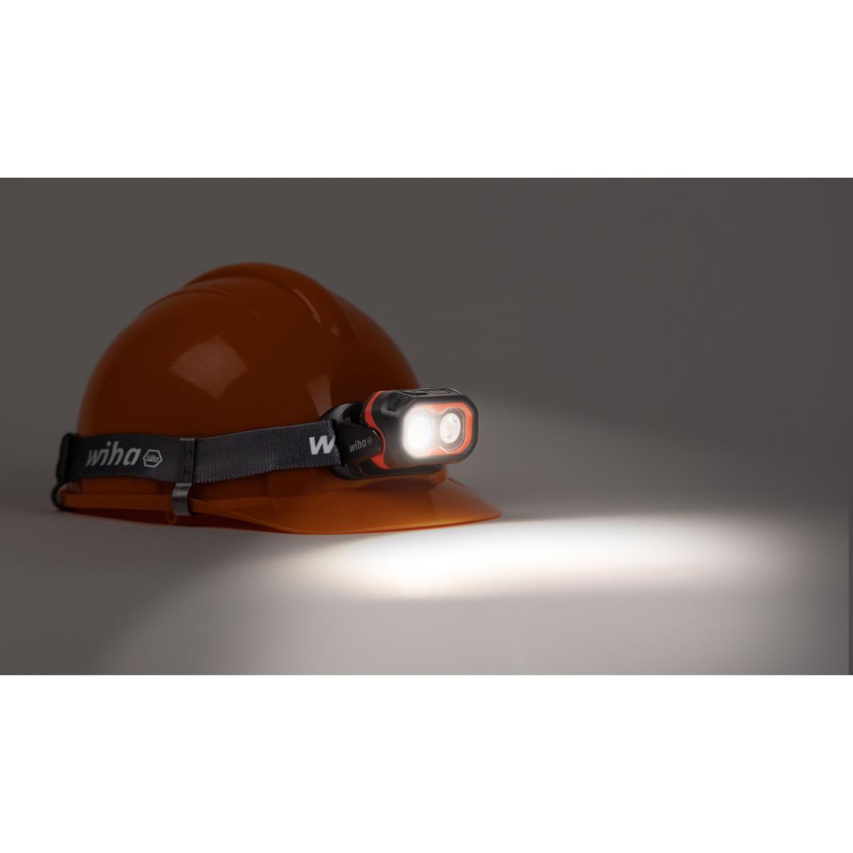 Wiha Stirnlampe 500 lm mit Bewegungssensor mit USB-C-Ladekabel