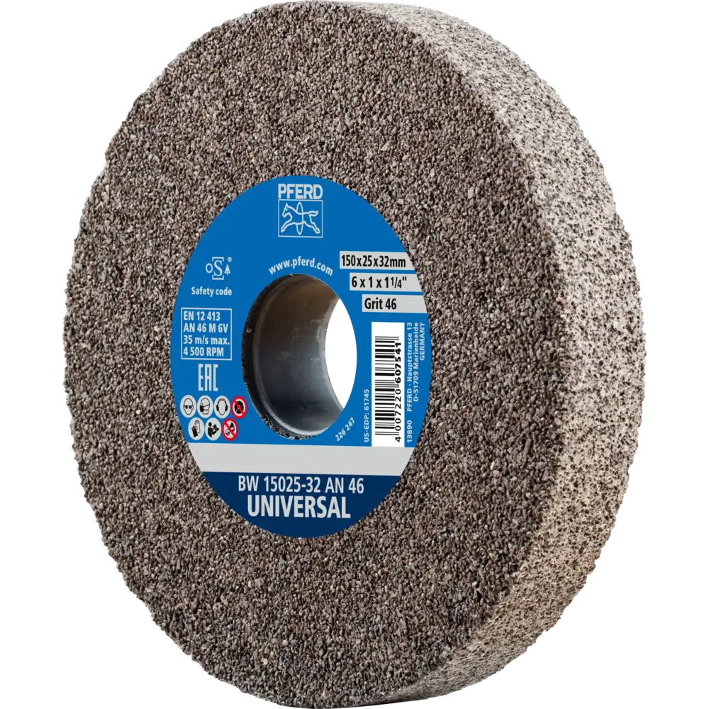 PFERD TOOLS Schleifbockscheibe Ø 150x25mm Bohrung-Ø 32mm A46 für universelle Schleifaufgaben