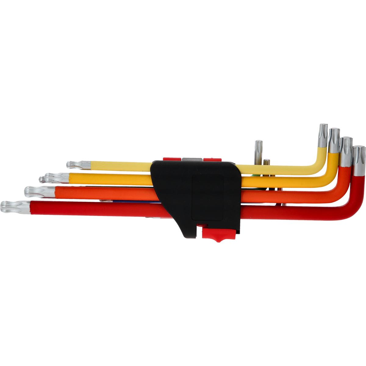 KS Tools Kugelkopf-Torx-Winkelstiftschlüssel-Satz, extra lang, 9-tlg