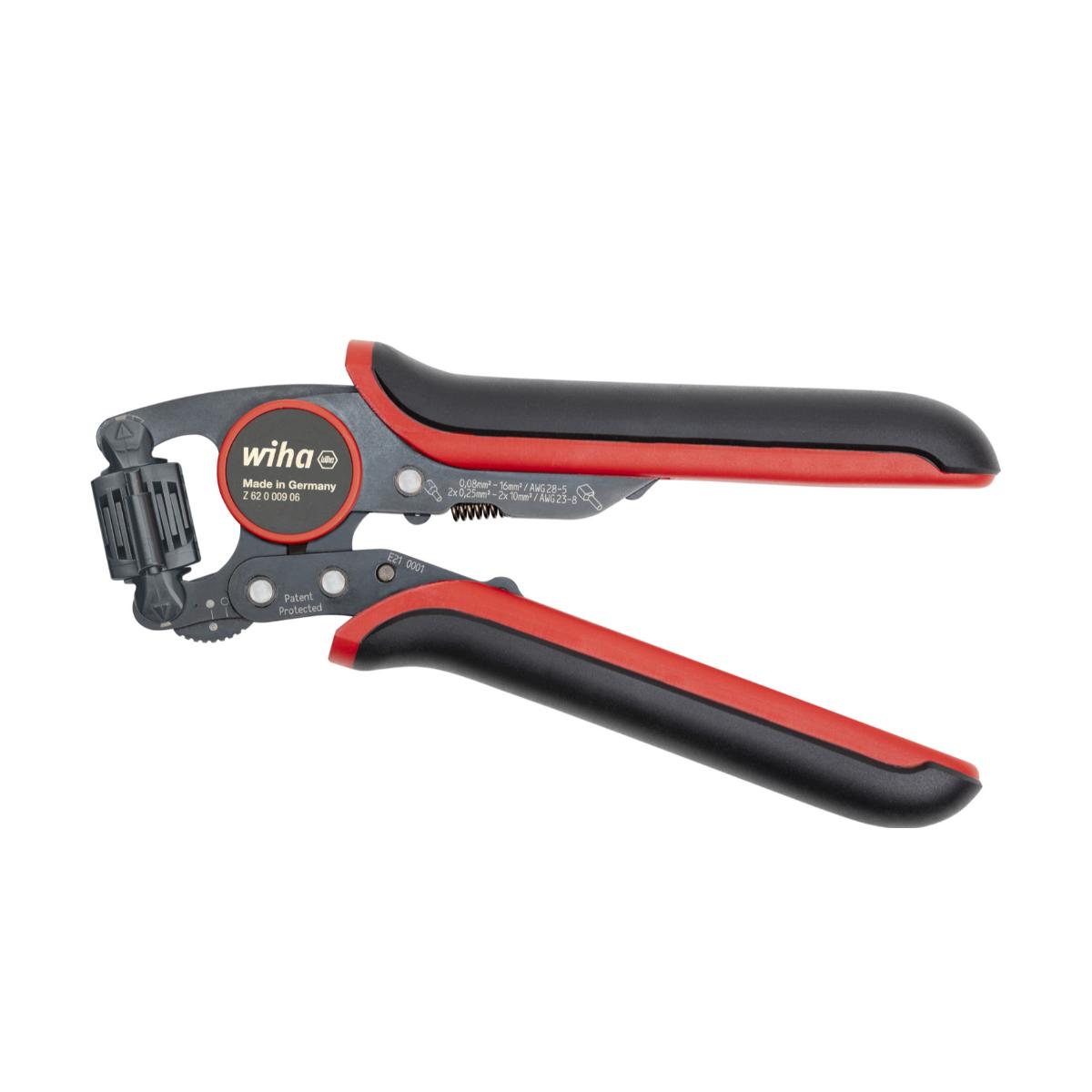 Wiha Crimpwerkzeug automatisch für Aderendhülsen Vierkant-Pressung mit drehbarem Crimpkopf 0,08 - 16 mm²
