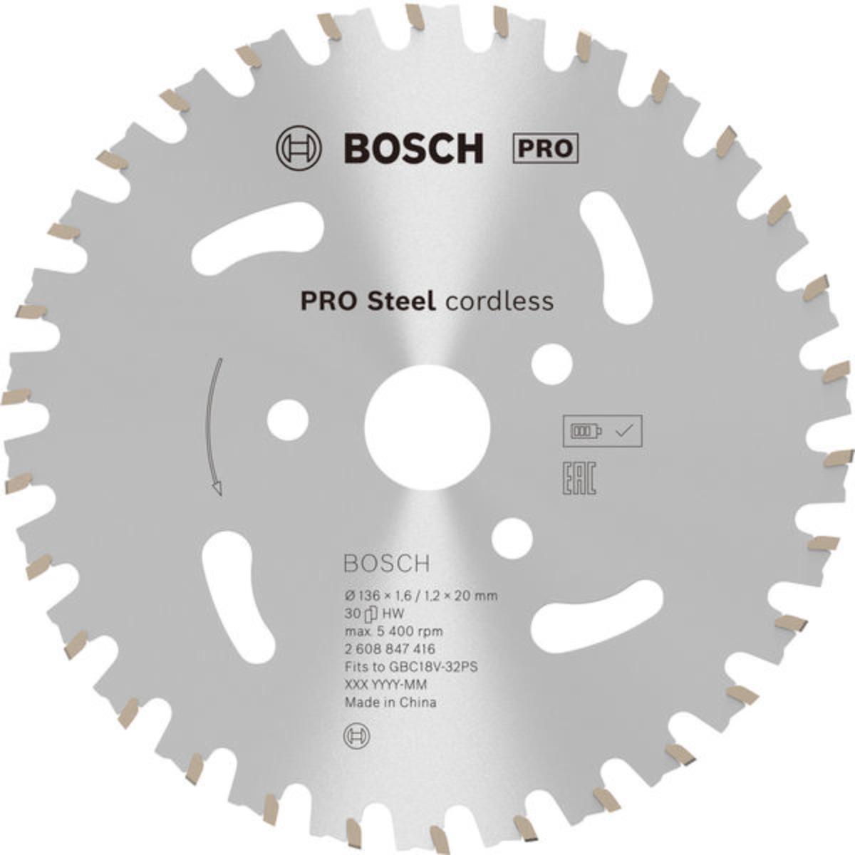 Bosch PRO Steel Akku-Bewehrungsstahlschneider, 136 x 1,6/1,1 x 20. Für Armierungsschneider