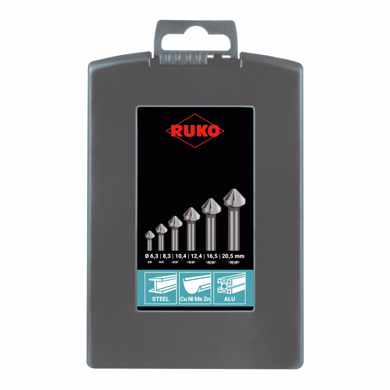 RUKO Kegelsenker-Satz DIN 335 Form C 90° HSS - 6-tlg.