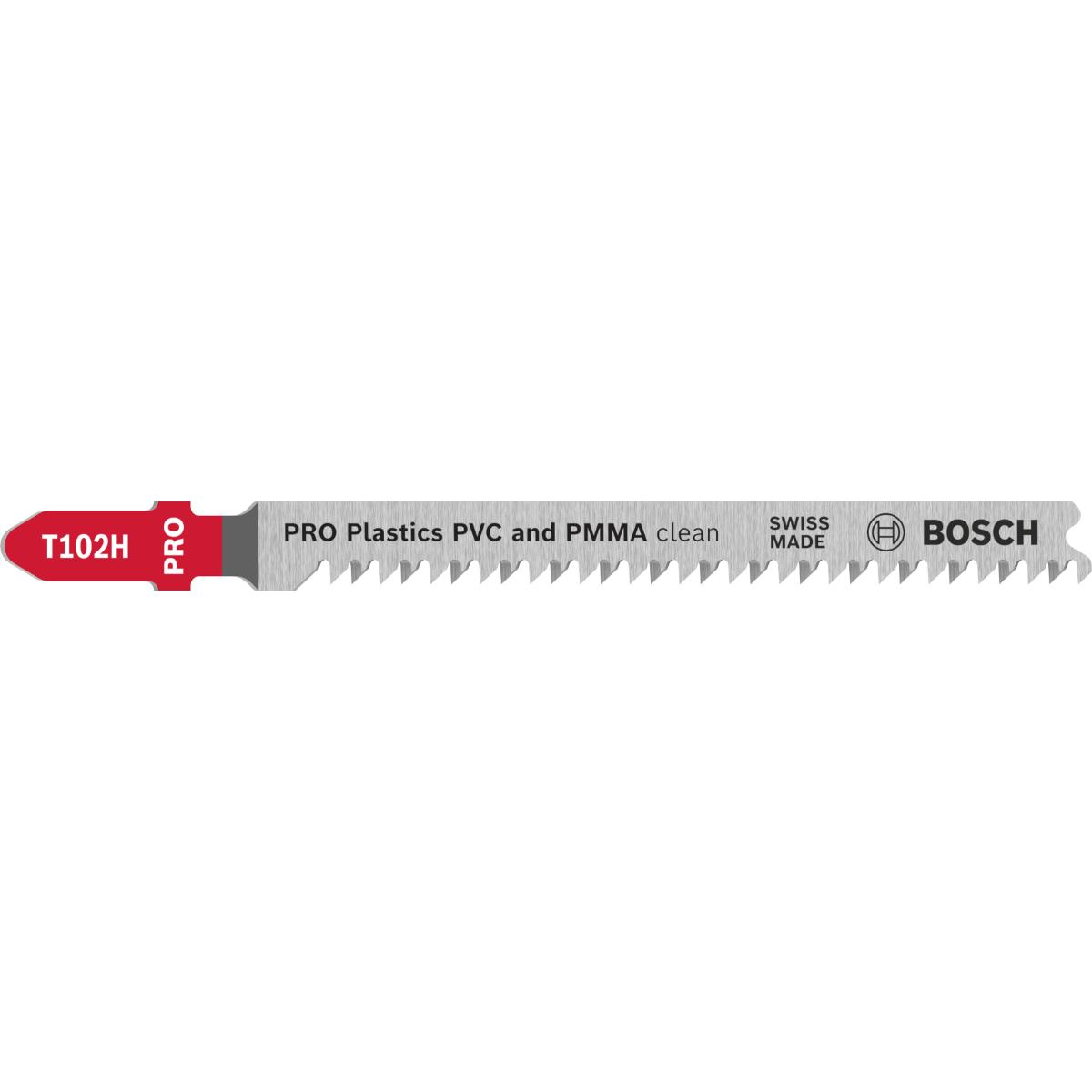 Bosch PRO Plastics PVC clean T102H Stichsägeblatt, 100 mm, 3-Stück