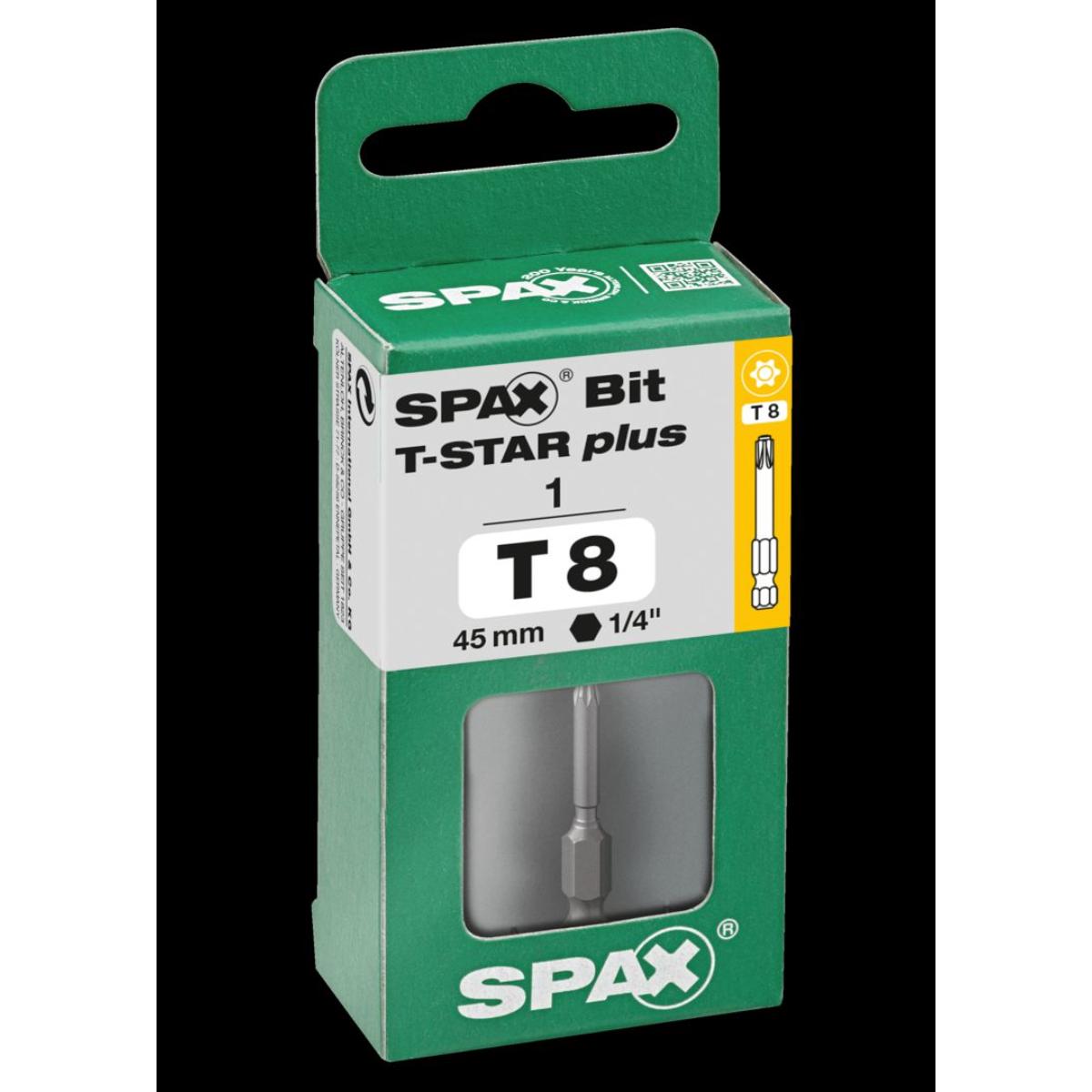 SPAX BIT T-STAR PLUS T8 45mm S 1 ST
