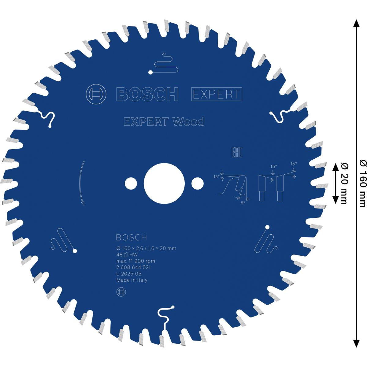 Bosch Kreissägeblatt Expert for Wood ø 160 mm