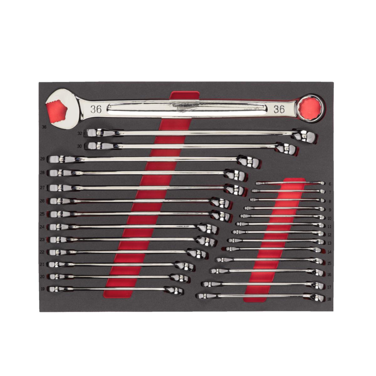 Milwaukee Ringmaulschlüßel Einlage 27-teilig für Werkstattwagen 78cm Milwaukee Ringmaulschlüßel Einlage 27-teilig für Werkstattwagen 78cm