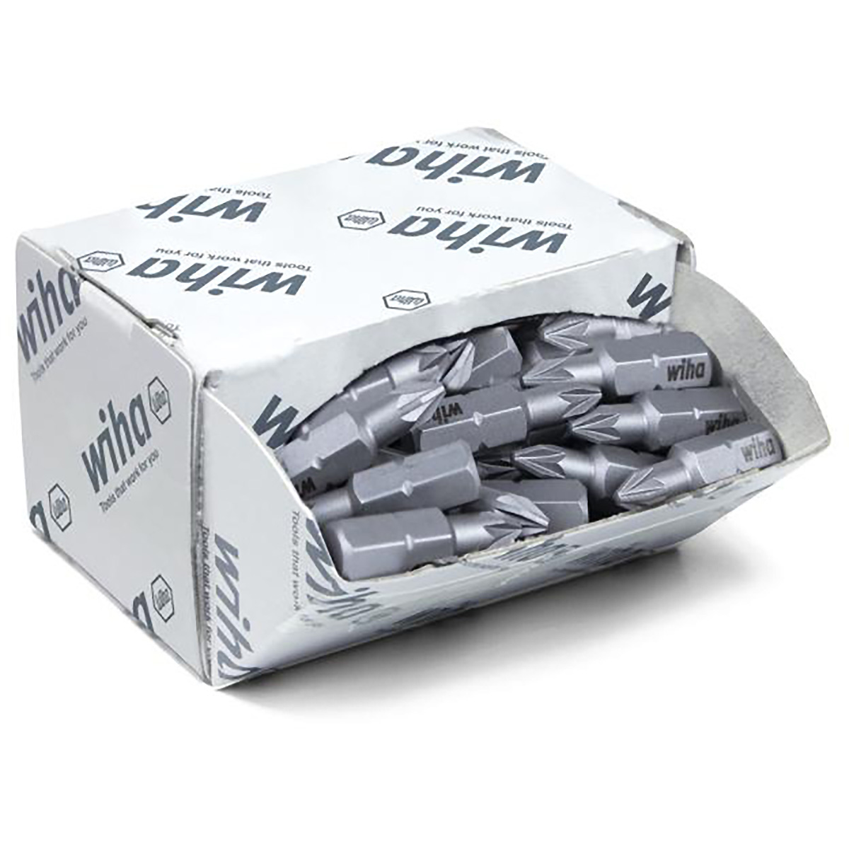 Wiha Bit Set Standard 25 mm Pozidriv (PZ1) 50-teilges Set 1/4 zoll C6,3 in Großpackung