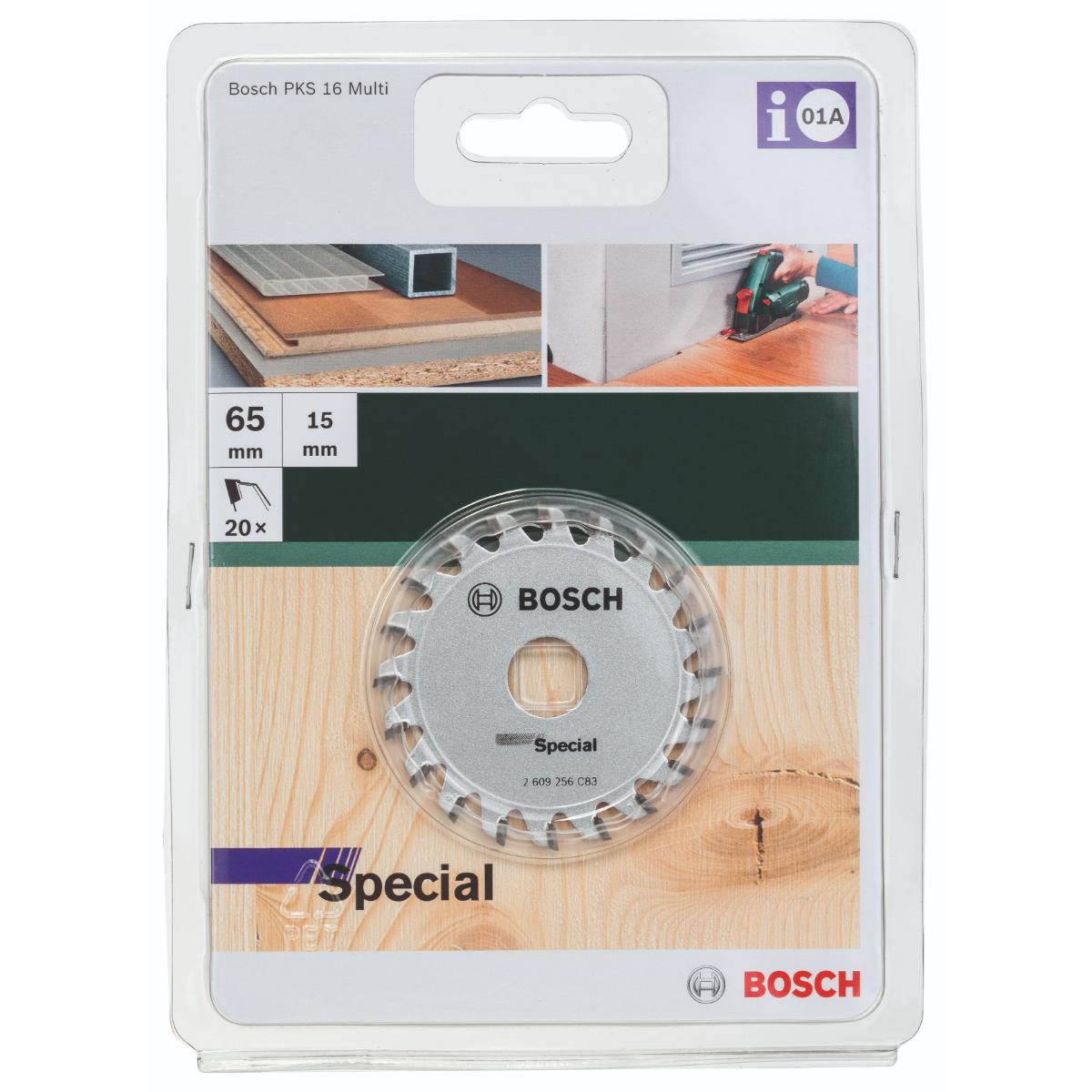 Bosch Kreissägeblatt für Tauch- und Handkreissägen D= 65 mm, Bohrung= 15 mm, Z= 20