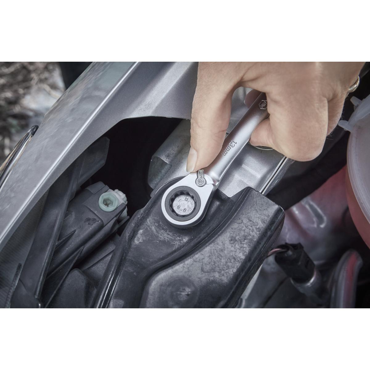 Wiha Ringratschen-Gabelschlüssel Set 12-teilges Set umschaltbar in Halter