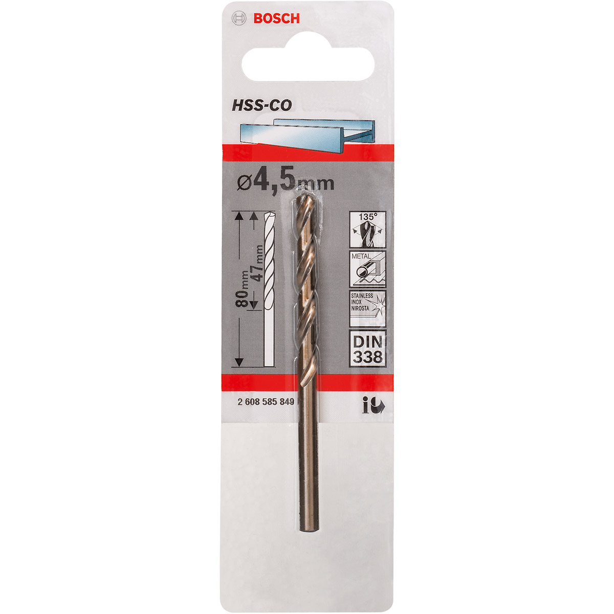 Bosch Metallbohrer HSS-Co, DIN 338