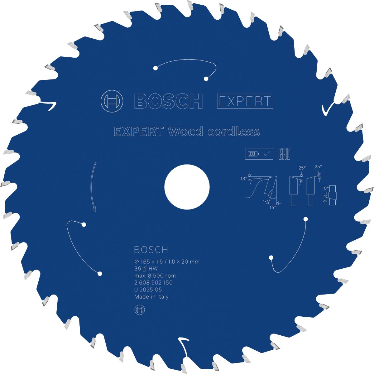 Bosch EXPERT Wood Kreissägeblatt, 165x1, 45x20 mm, Z36