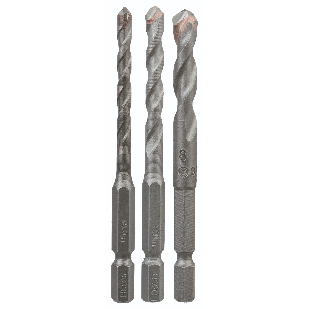 Bosch 3-tlg. Fliesenbohrer-Set HEX-9 Ceramic, 5/6/8 mm für Bohrmaschinen/Schrauber