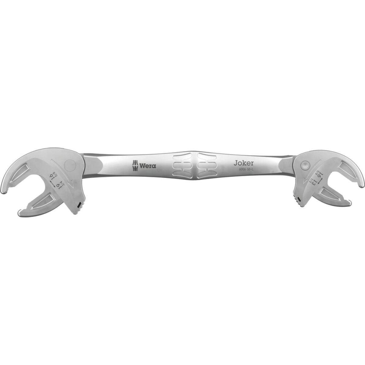Wera 6006 Joker M/L Selbstjustierender Doppelmaulschlüssel, 13-16 x 1/2-5/8 zoll x 16-19 x 5/8-3/4 zoll x 239,4 mm