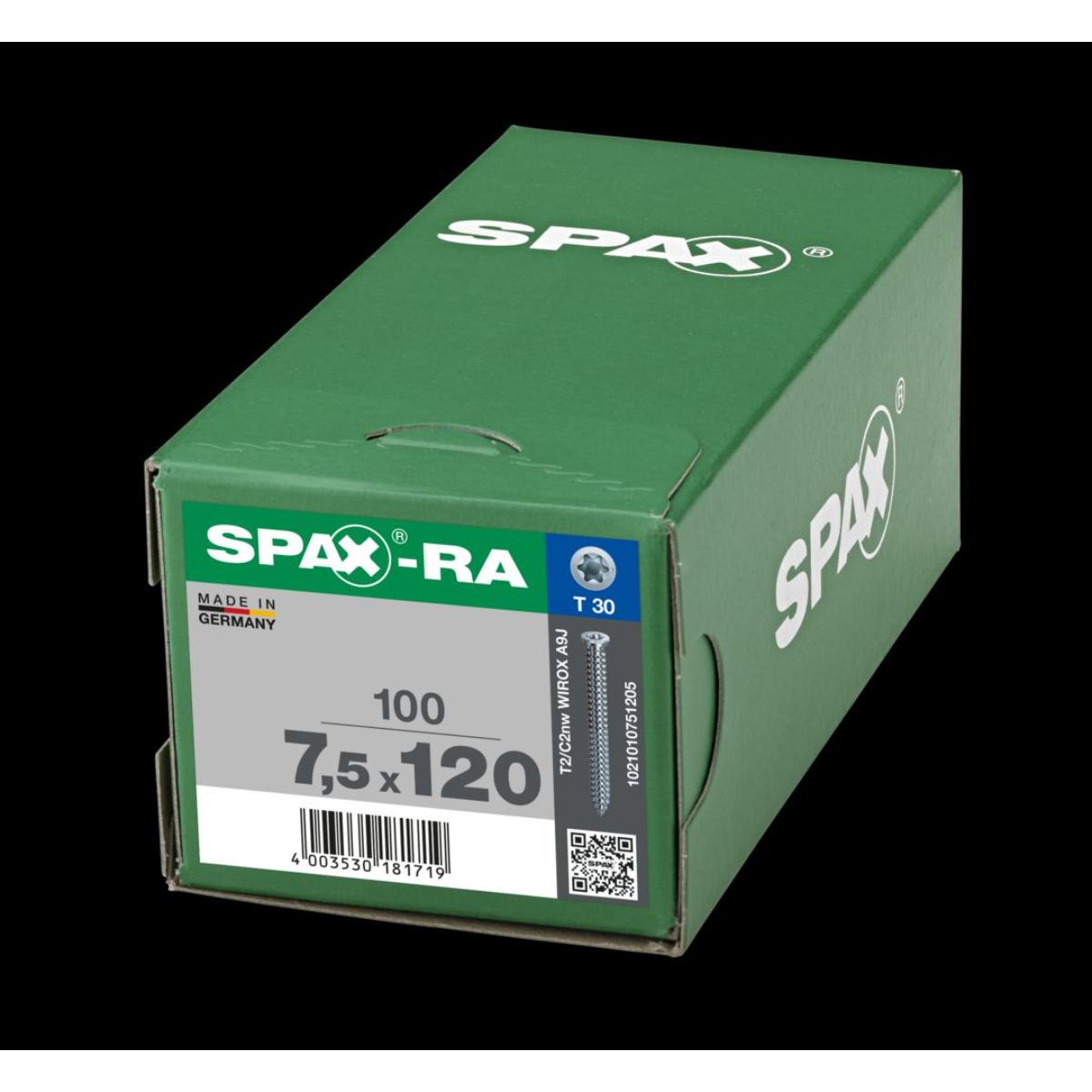 SPAX-Ra Flachsenkkopf T-Star Plus T30 Vollgewinde WIROX, 100 Stück