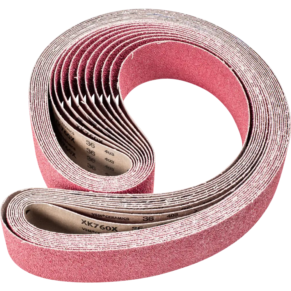 PFERD TOOLS Keramikkorn Schleifband BA höchster Abtrag auf Stahl mit Bandschleifer