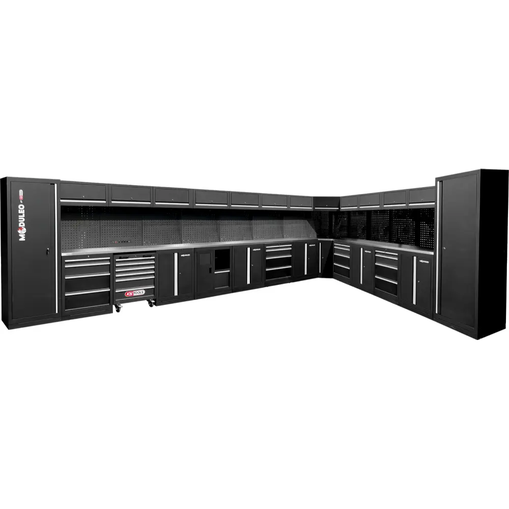 KS TOOLS Werkstatt-Schranksystem, L-Form, 6120 x 4080 mm