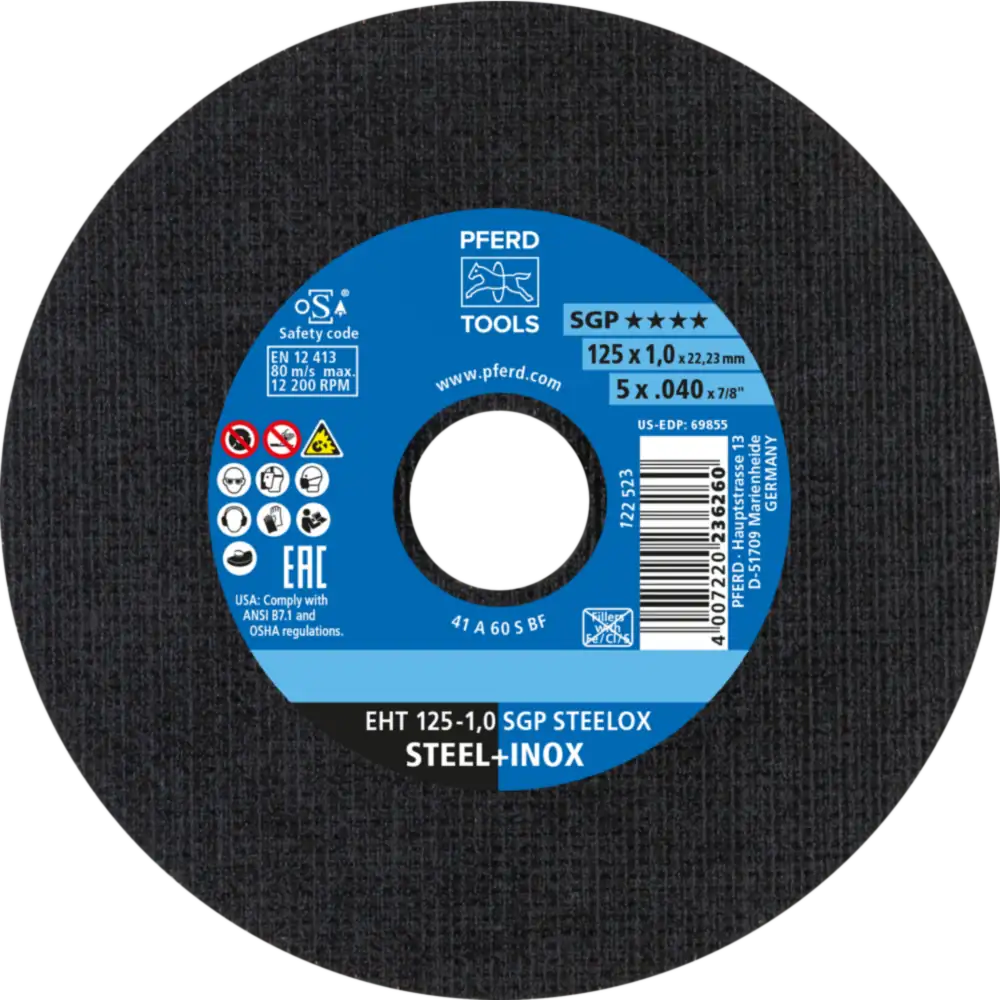 PFERD TOOLS Trennscheibe EHT gerade Speziallinie SGP STEELOX für Stahl/Edelstahl