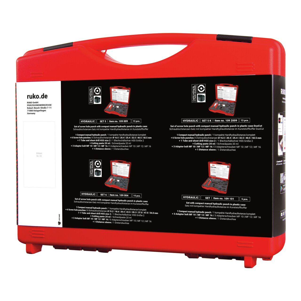 RUKO Handhydraulikstanze im Kunststoffkoffer