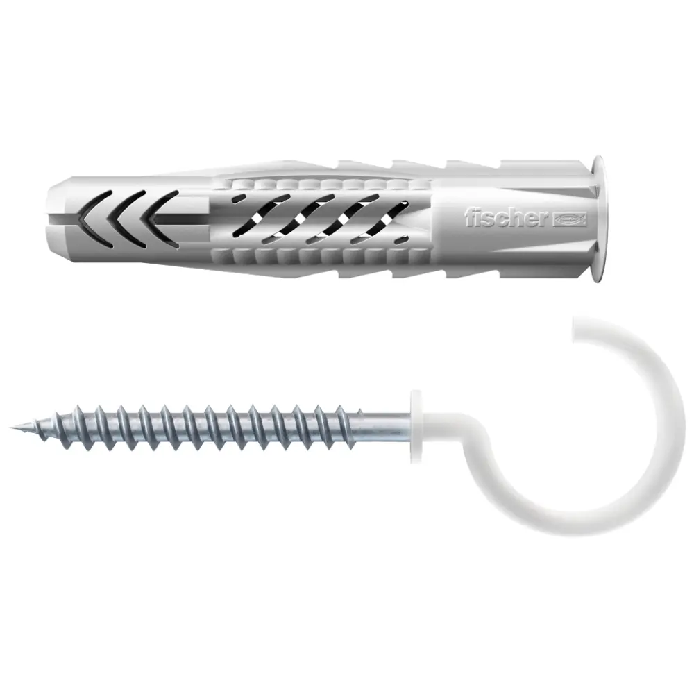 Fischer Universaldübel UX 8x50 RH N mit Rand und Rundhaken