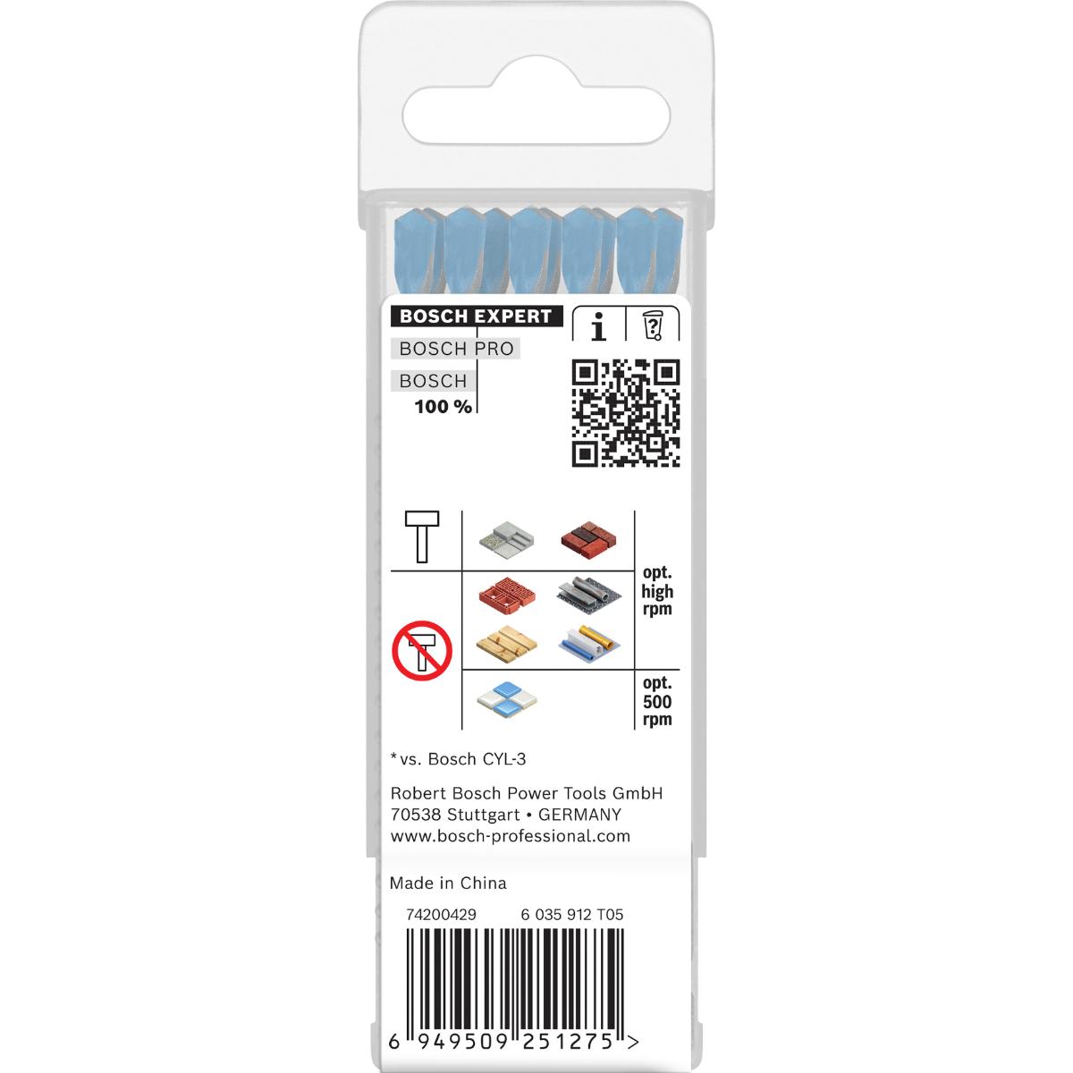 Bosch EXPERT HEX-9 Multi Construction Bohrer, 5 x 50 x 100 mm, 10-Stück