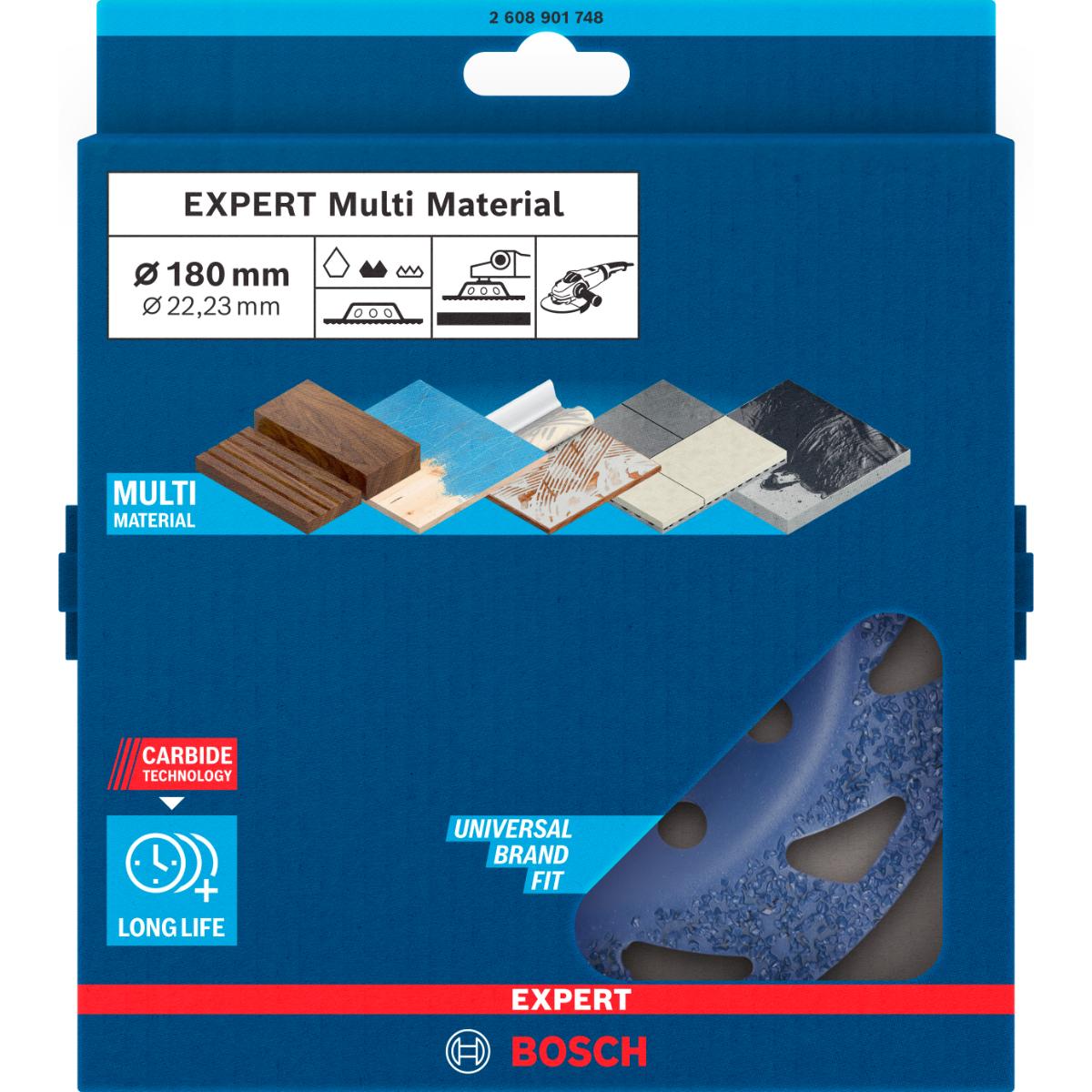 2608901748BO Bosch EXPERT Multi Material Carbide-Topfscheibe mittel 180 mm, 22,23 mm