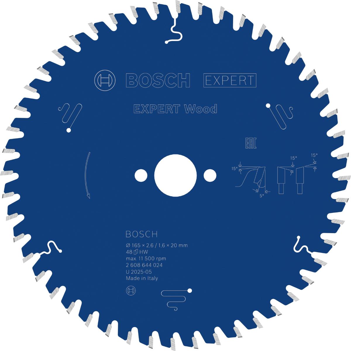 Bosch Kreissägeblatt Expert for Wood ø 165 mm