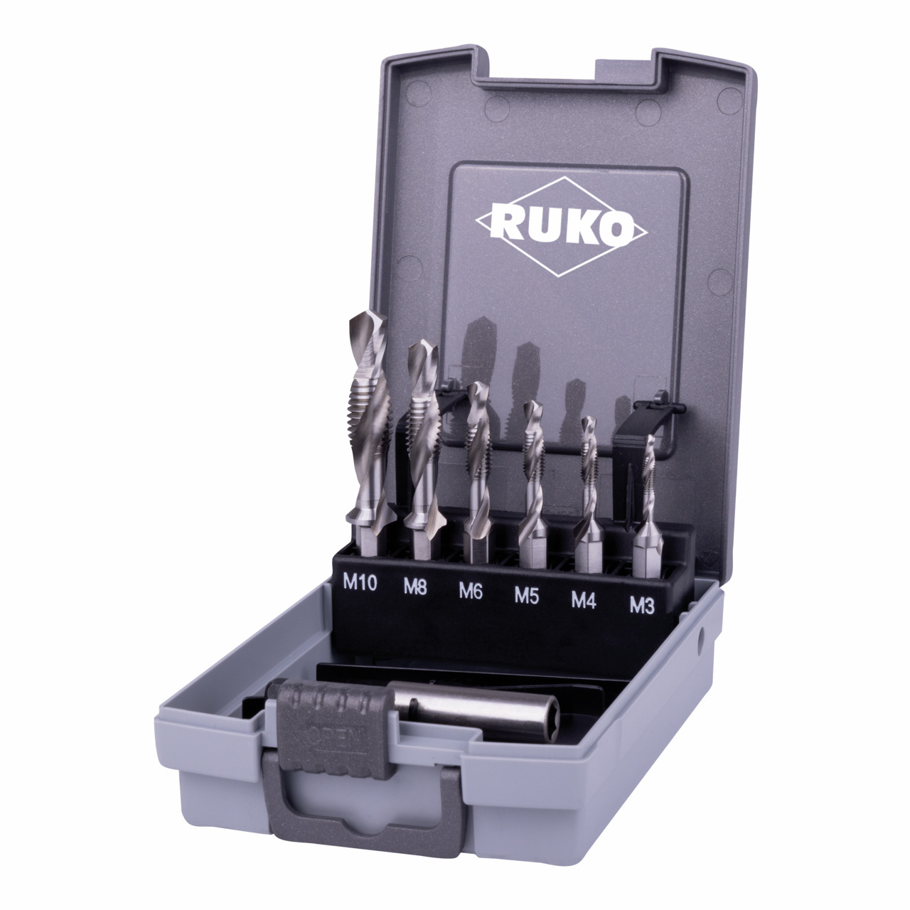 RUKO Kombi-Maschinengewindebohrer-Satz „lang“ HSS - 7-tlg.