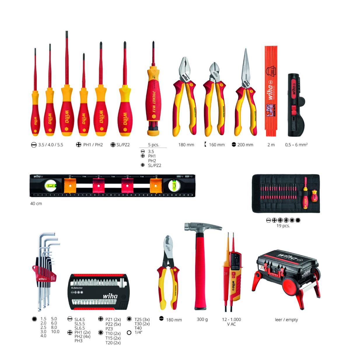 Wiha Werkzeugkoffer XXL 4 Trolley electric 80-teilges Set