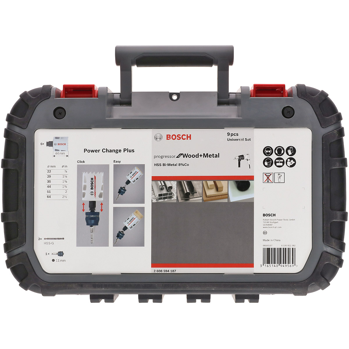Bosch Lochsägen-Set Progressor for Wood and Metal, 9-teiliges Elektrikerset, 19-68 mm