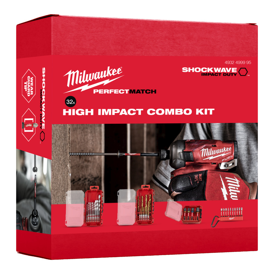 Milwaukee SHOCKWAVE™ Zubehör Set - Multimaterialbohrer - Metallbohrer - Bit - Steckschlüssel HEX Set 32-teilig