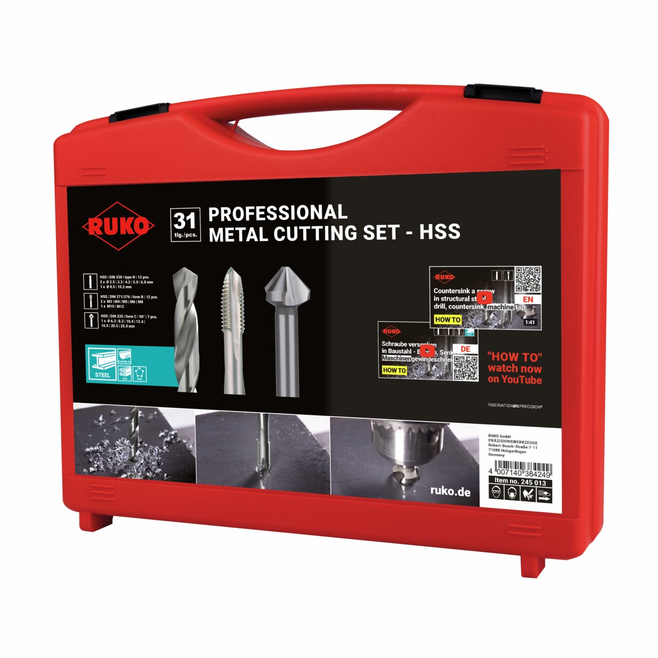 RUKO Profi-Set für Gewindeschneiden HSS - 31-tlg.