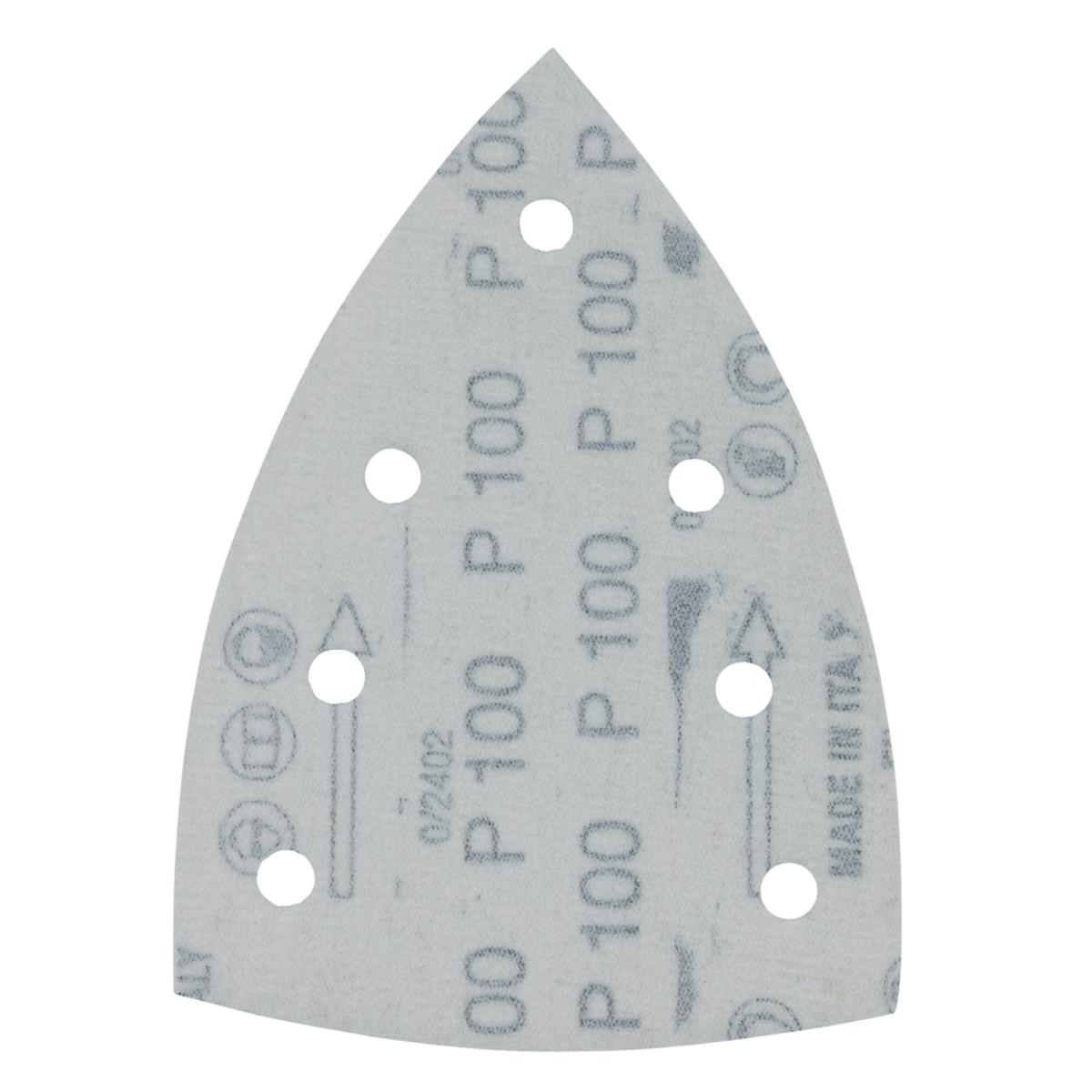 Makita Schleifpapier 100x150mm, Körnung A100,Klett, 7 Loch, 10 Stück Makita Schleifpapier 100x150mm, Körnung A100,Klett, 7 Loch, 10 Stück