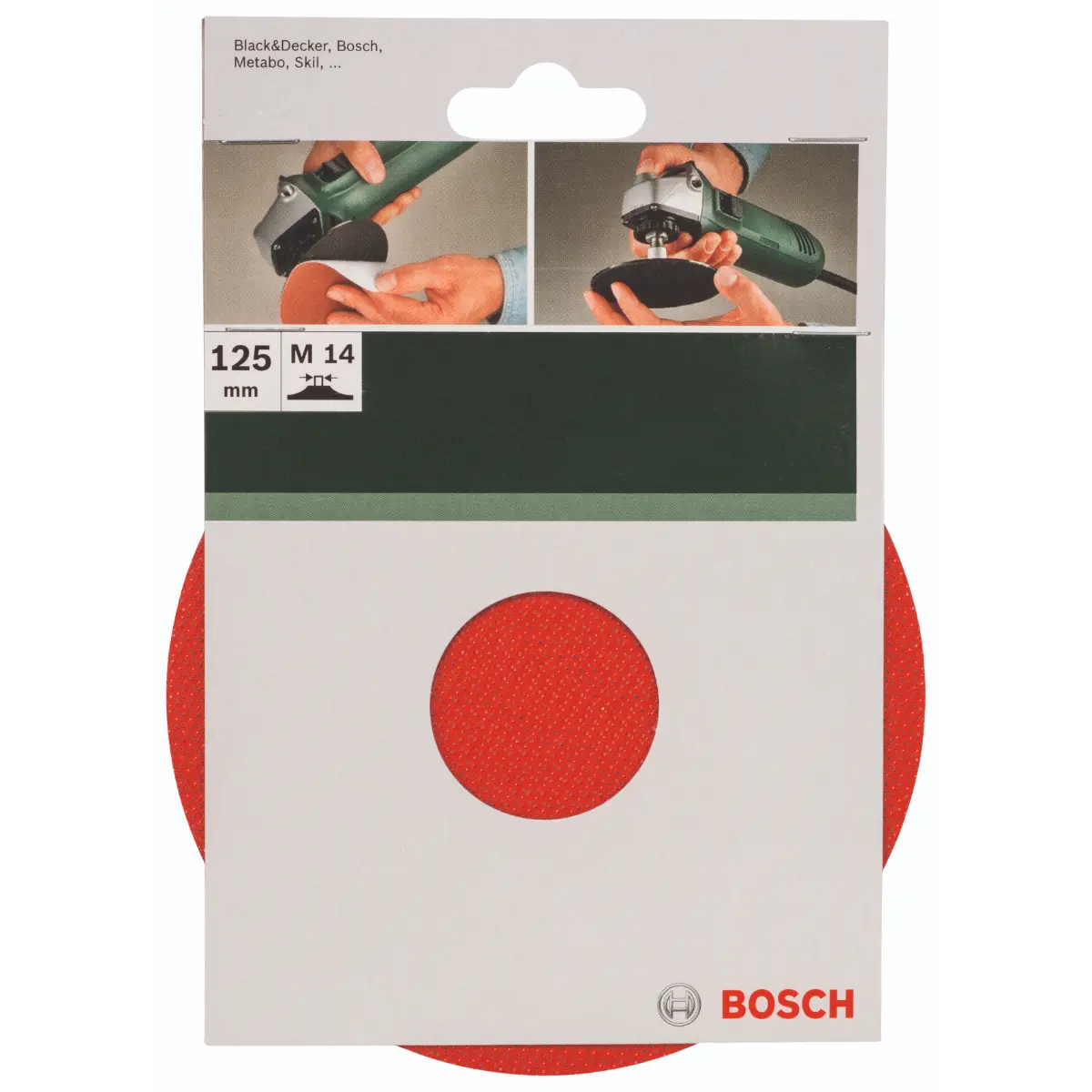Bosch Gummischleifplatte für Winkelschleifer, Klettverschlusssystem, 125 mm