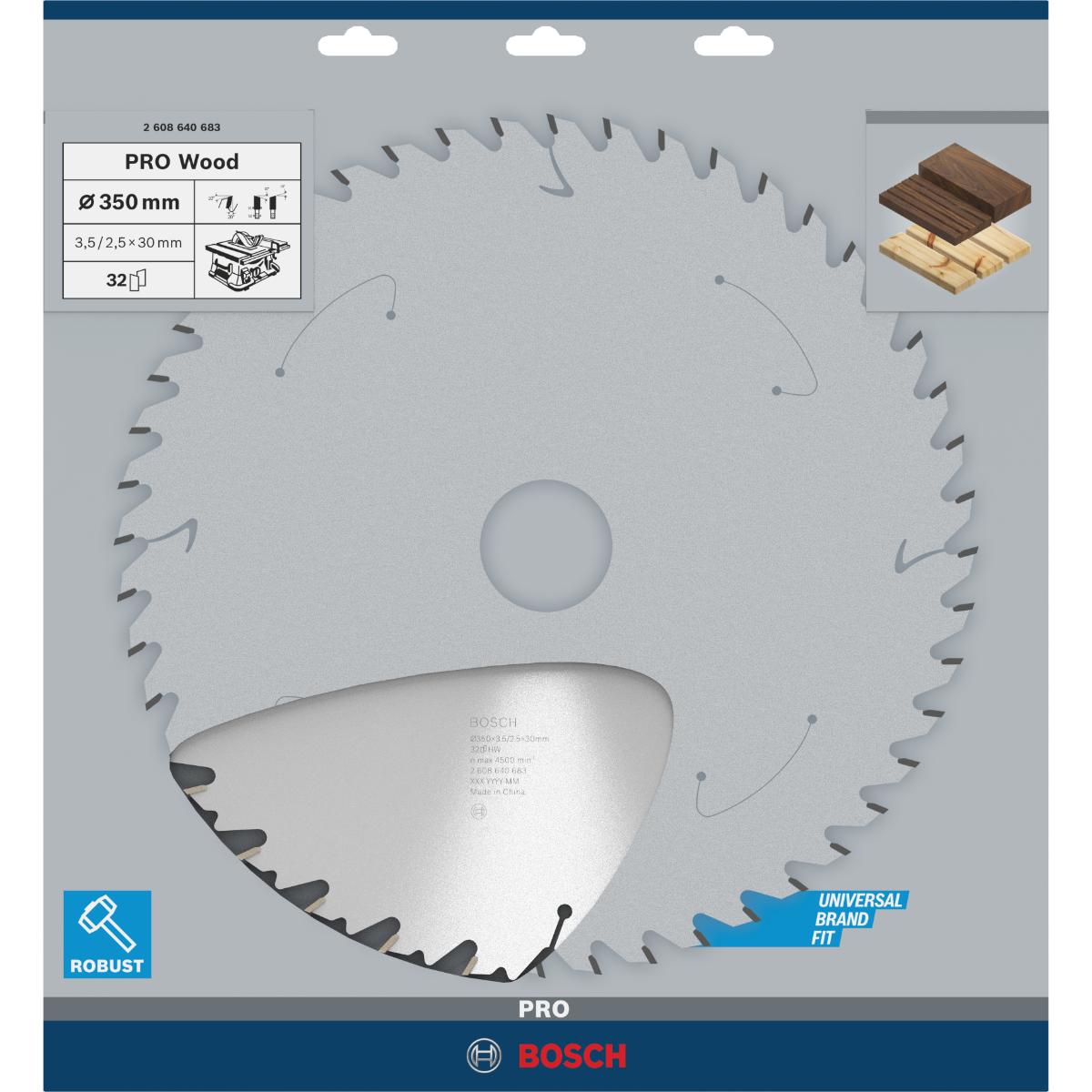 Bosch PRO Kreissägeblatt Speedline Wood, 350 x 30 x 3,5 mm, 32 Zähne