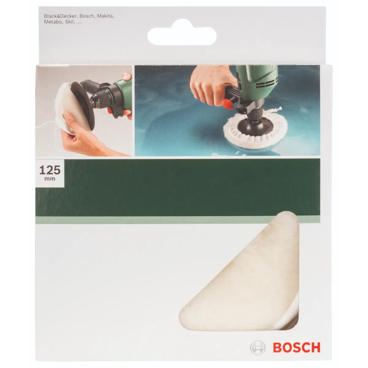 Bosch Lammwollhaube für Bohrmaschine, gespannt