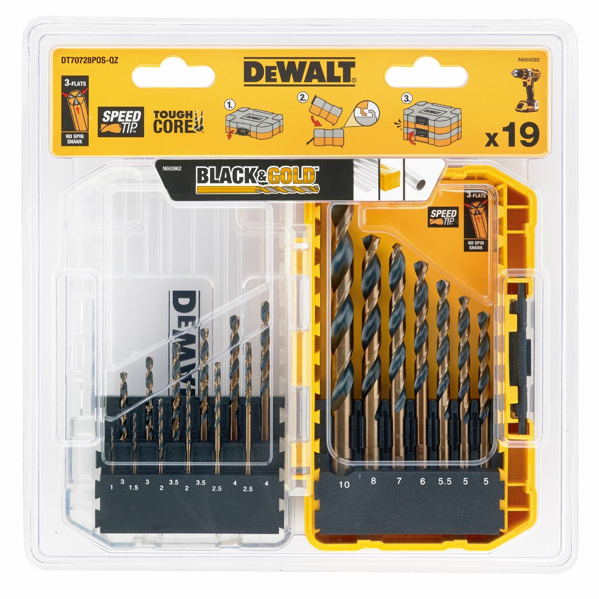 DEWALT Metallbohrer-Set 19-teiliges Set HSS-G