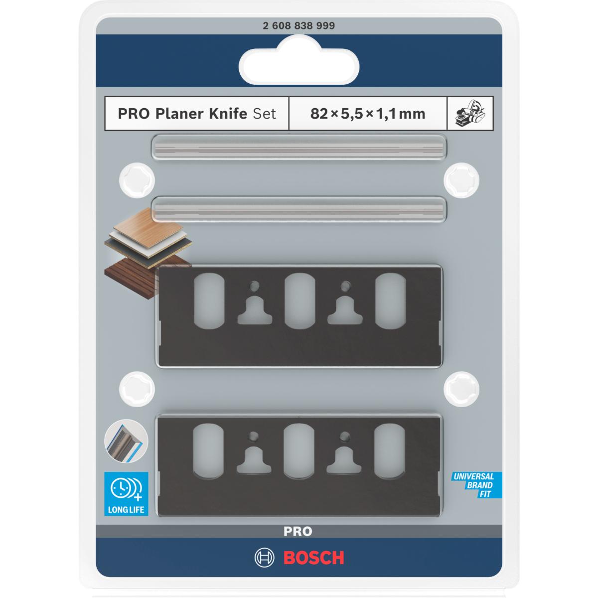 2608838999BO Bosch PRO Hobelmesser-Set, 4-teiligs Set